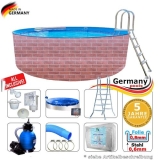 200 x 120 cm Poolset Gartenpool Pool Komplettset Brick