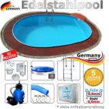 8,0 x 4,0 x 1,25 m Edelstahl Ovalpool Einbau Pool oval Komplettset